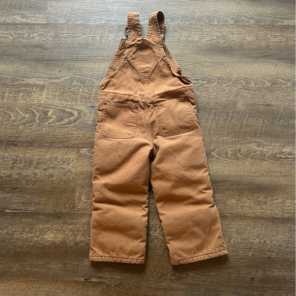Carhartt Everyday Bibs Overalls Brown Toddler Kids Tan Size 4 - Picture 2 of 6